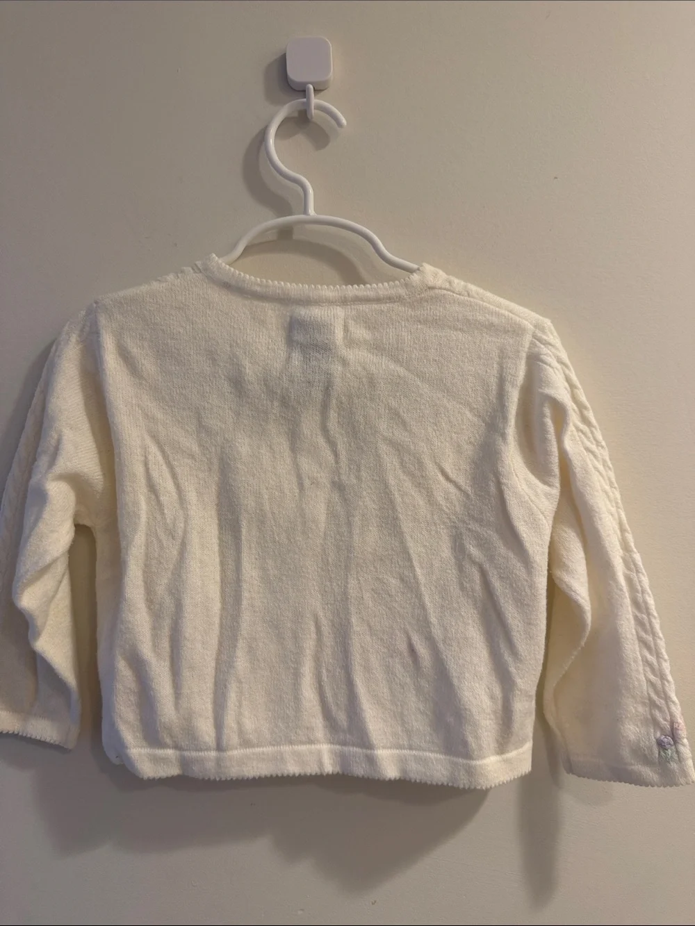 Gymboree Cream Cardigan with Pastel Floral Embroidery